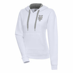 New York Mets Antigua Women's Brushed Metallic Victory Pullover Hoodie White