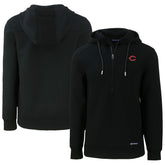 Cincinnati Reds Cutter & Buck Roam Eco Half-Zip Recycled Pullover Hoodie Black