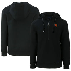 San Francisco Giants Cutter & Buck Roam Eco Half-Zip Recycled Pullover Hoodie Black