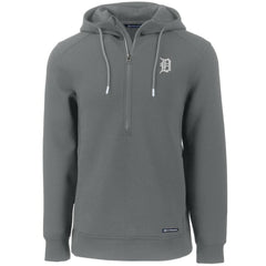 Detroit Tigers Cutter & Buck Roam Eco Half-Zip Recycled Pullover Hoodie Gray