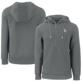 Los Angeles Dodgers Cutter & Buck Roam Eco Half-Zip Recycled Pullover Hoodie Gray