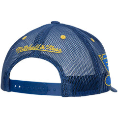St. Louis Blues Mitchell & Ness Team Seal Trucker Snapback Hat - Blue Hats