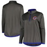 Chicago Cubs Profile Women's Plus Size Quarter-Zip Jacket Charcoal