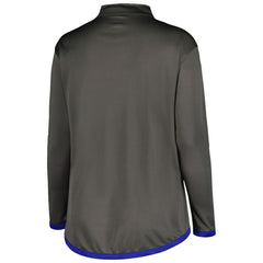 Chicago Cubs Profile Women's Plus Size Quarter-Zip Jacket Charcoal