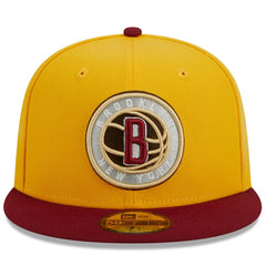 Brooklyn Nets Fall Leaves 2-Tone 59FIFTY Fitted Hat - Yellow/Red on sale