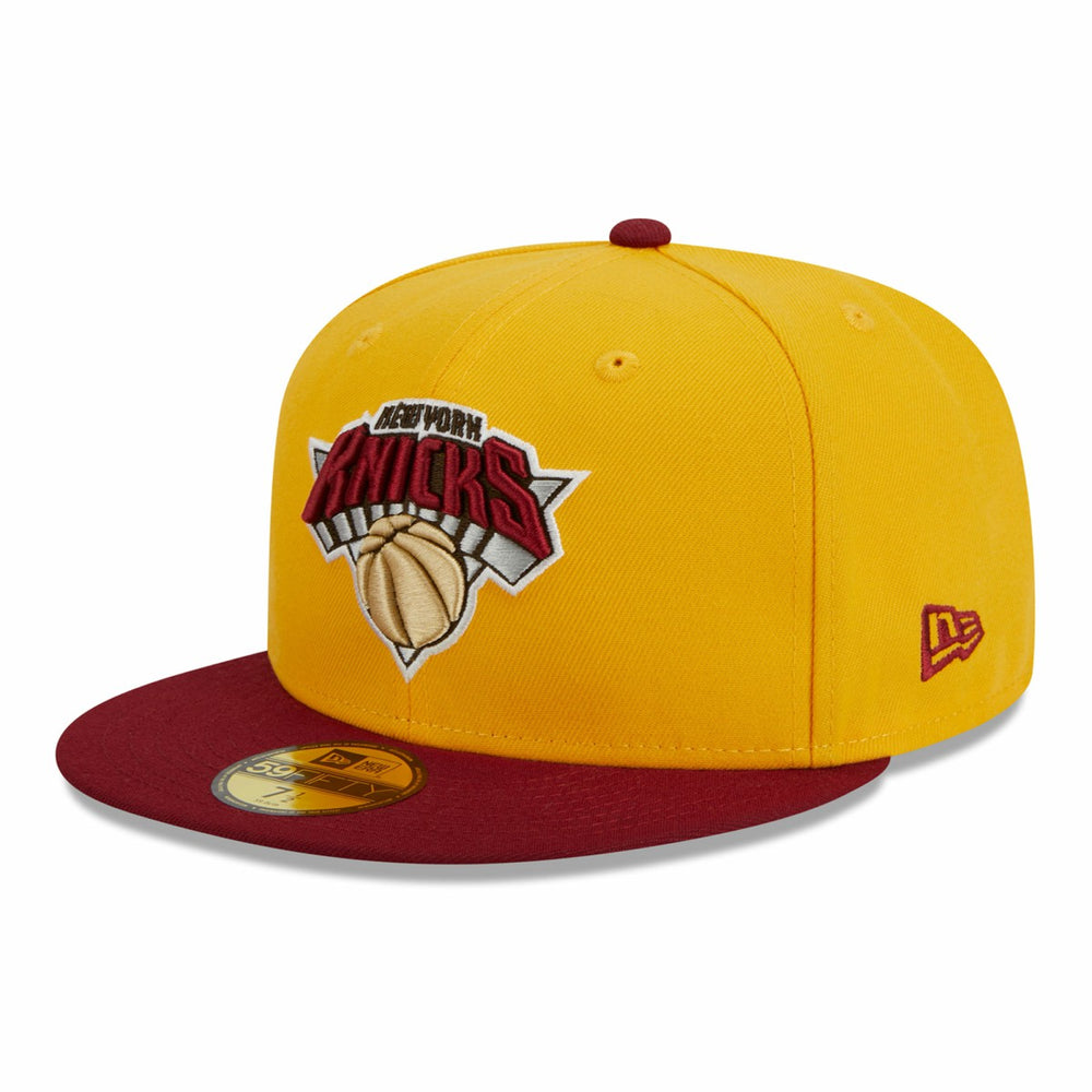 New York Knicks Fall Leaves 2-Tone 59FIFTY Fitted Hat - Yellow/Red on sale