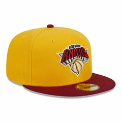 New York Knicks Fall Leaves 2-Tone 59FIFTY Fitted Hat - Yellow/Red on sale