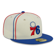 Philadelphia 76ers Piping 2-Tone 59FIFTY Fitted Hat - Cream/Royal online