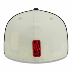 Portland Trail Blazers Piping 2-Tone 59FIFTY Fitted Hat - Cream/Black sale
