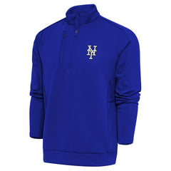 New York Mets Antigua Metallic Generation Quarter-Zip Pullover Top Royal