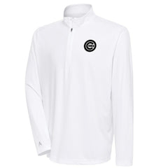 Chicago Cubs Antigua Metallic Tribute Quarter-Zip Top White