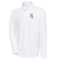 Chicago White Sox Antigua Metallic Tribute Quarter-Zip Top White