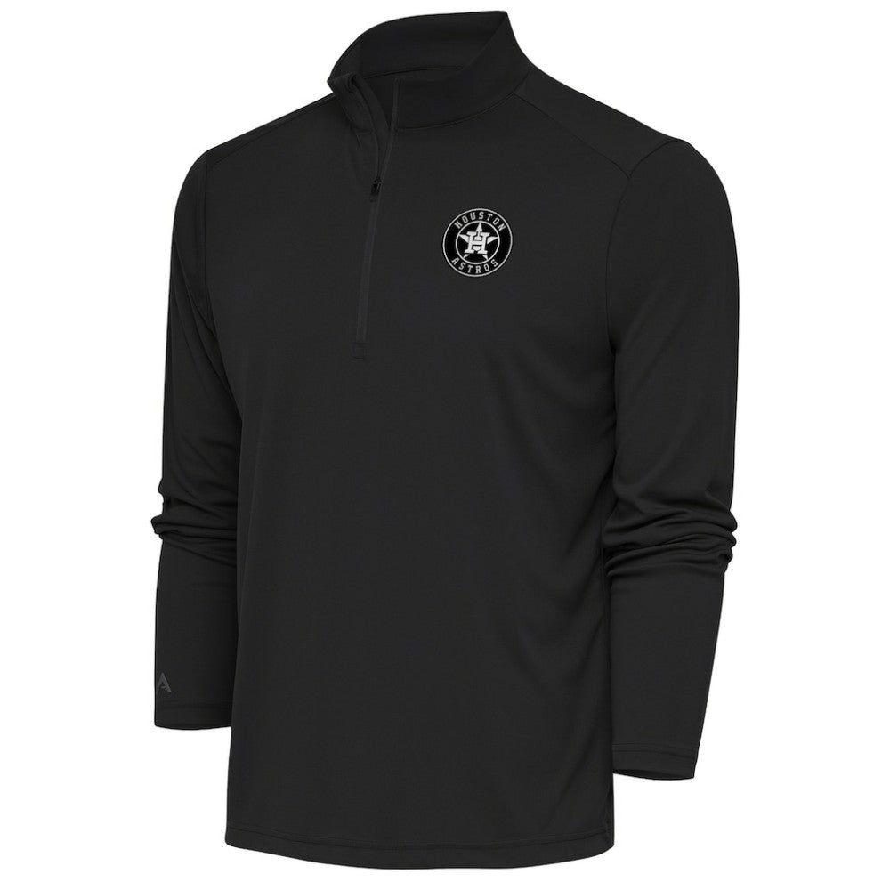 Houston Astros Antigua Metallic Tribute Quarter-Zip Top Charcoal