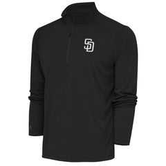 San Diego Padres Antigua Metallic Tribute Quarter-Zip Top Charcoal