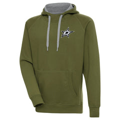 Dallas Stars Antigua Victory Pullover Hoodie - Olive Hoodies