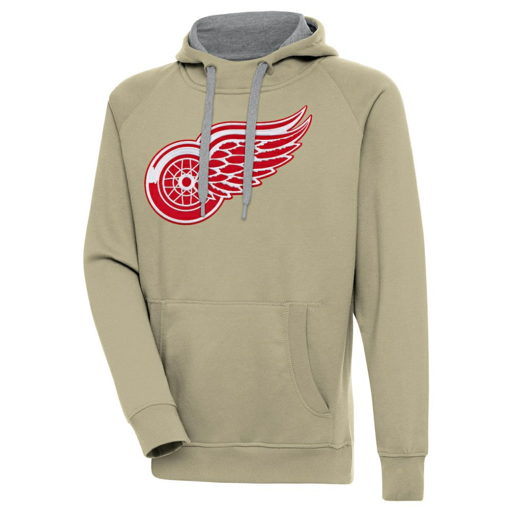 Detroit Red Wings Antigua Victory Pullover Hoodie - Khaki Hoodies