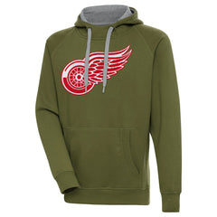 Detroit Red Wings Antigua Victory Pullover Hoodie - Olive Hoodies