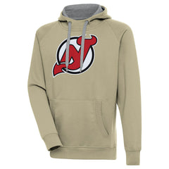 New Jersey Devils Antigua Victory Pullover Hoodie - Khaki Jerseys