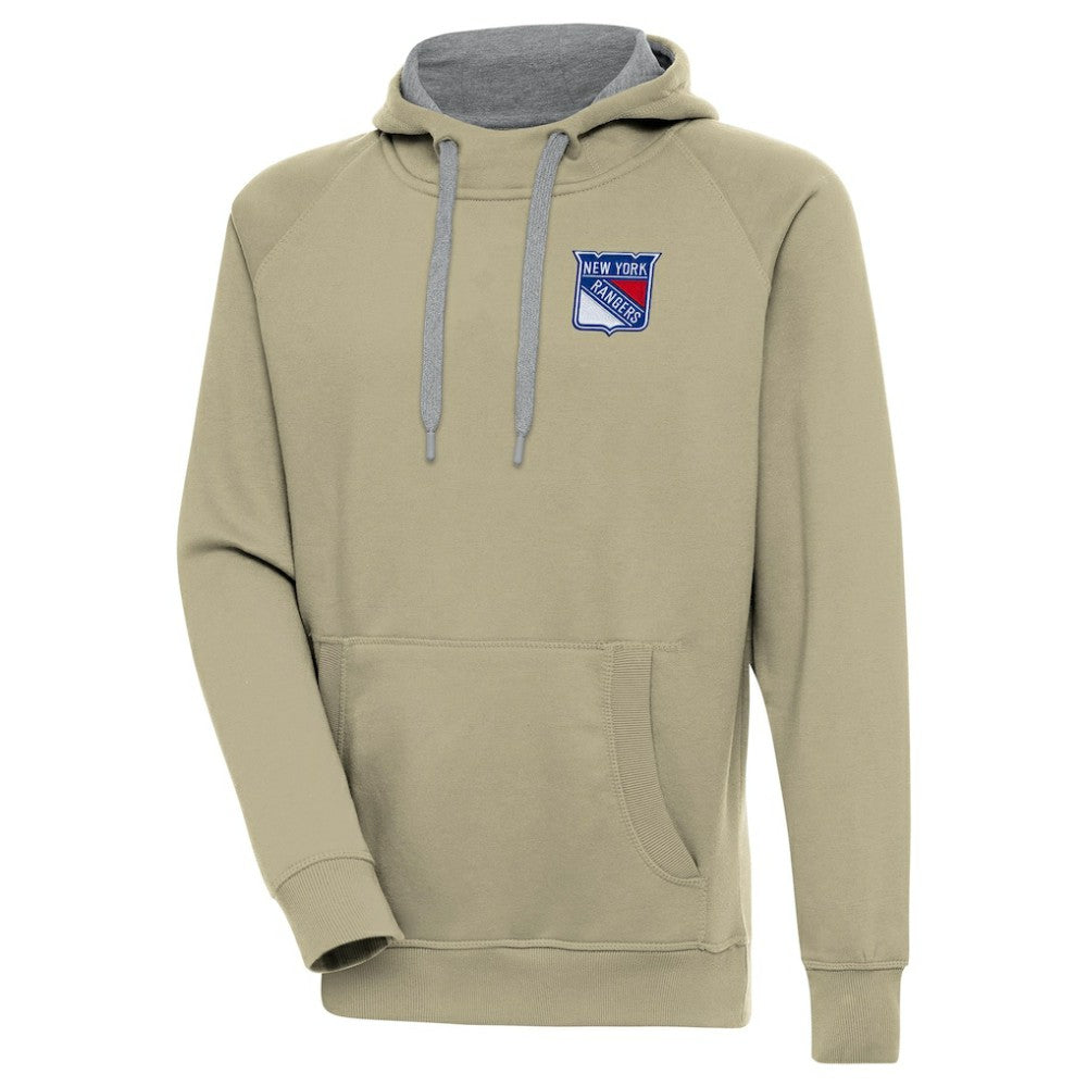 New York Rangers Antigua Victory Pullover Hoodie - Khaki Hoodies