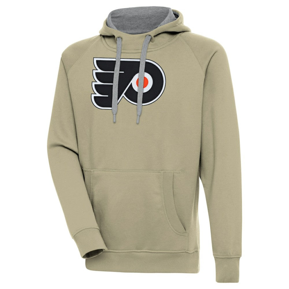 Philadelphia Flyers Antigua Victory Pullover Hoodie - Khaki Hoodies