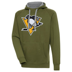 Pittsburgh Penguins Antigua Victory Pullover Hoodie - Olive Hoodies