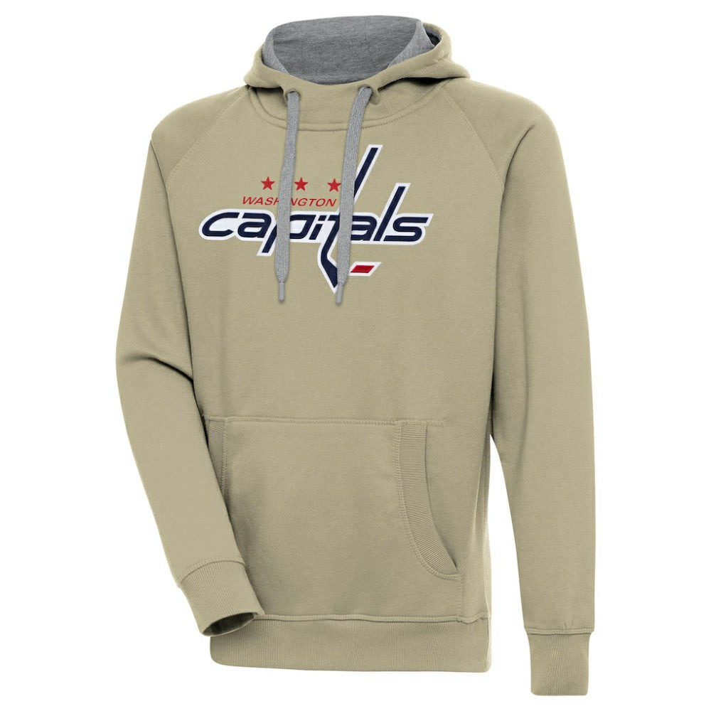 Washington Capitals Antigua Victory Pullover Hoodie - Khaki Hoodies