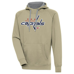 Washington Capitals Antigua Victory Pullover Hoodie - Khaki Hoodies