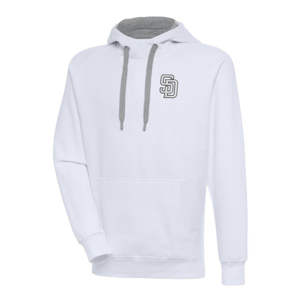 San Diego Padres Antigua Metallic Victory Pullover Hoodie White