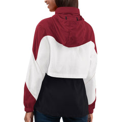 Arizona Cardinals G-III 4Her by Carl Banks Women's Tie Breaker Lightweight Quarter-Zip Jacket - Black/Cardinal on sale