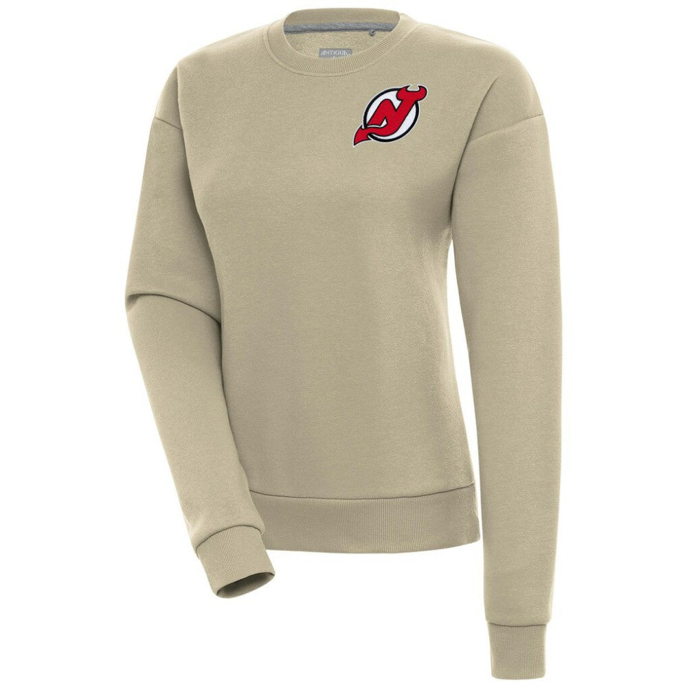 New Jersey Devils Antigua Women's Victory Pullover Sweatshirt - Khaki Sweatshirts
