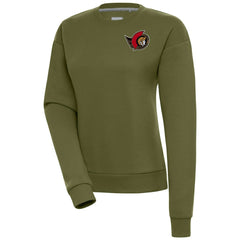 Ottawa Senators Antigua Women's Victory Pullover Sweatshirt - Olive Sweatshirts
