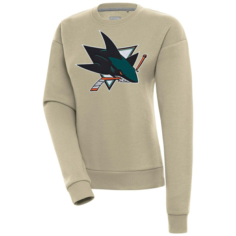 San Jose Sharks Antigua Women's Victory Pullover Sweatshirt - Khaki Sweatshirts