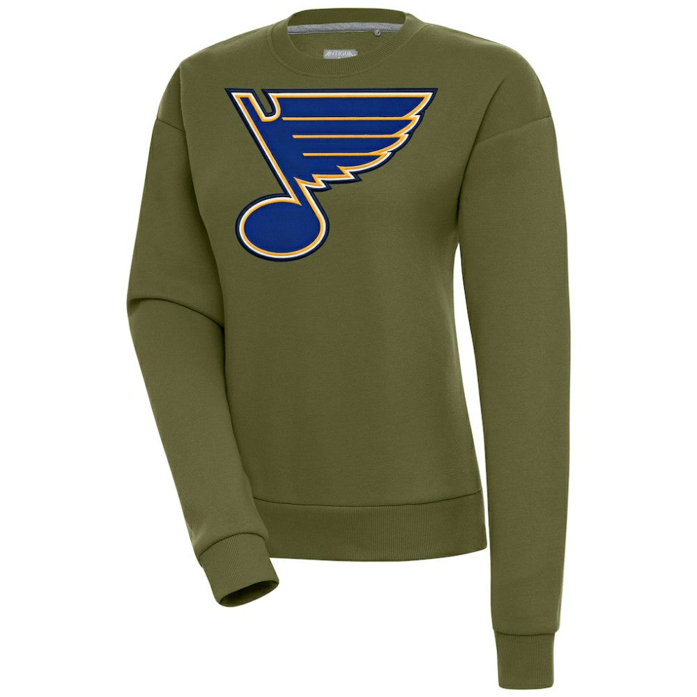 St. Louis Blues Antigua Women's Victory Pullover Sweatshirt - Olive Sweatshirts