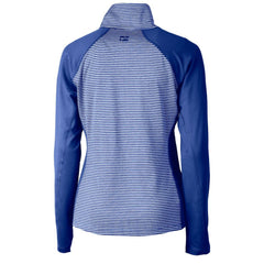 Atlanta Braves Cutter & Buck Women's DryTec Forge Tonal Stripe Half-Zip Top Royal