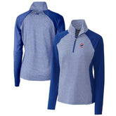 Chicago Cubs Cutter & Buck Women's DryTec Forge Tonal Stripe Half-Zip Top Royal