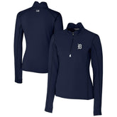 Detroit Tigers Cutter & Buck Women's DryTec Traverse Stretch Quarter-Zip Pullover Top Navy