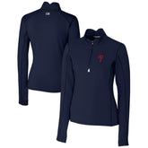 Philadelphia Phillies Cutter & Buck Women's DryTec Traverse Stretch Quarter-Zip Pullover Top Navy
