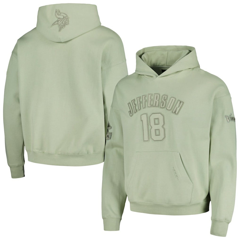 Justin Jefferson Minnesota Vikings Pro Standard Player Name & Number Pullover Hoodie - Light Green outlet