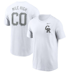 Colorado Rockies Mile High Hometown T-Shirt White