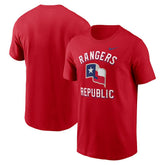 Texas Rangers Lone Star Flag Hometown T-Shirt Red