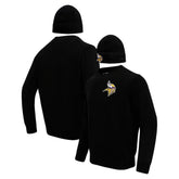 Minnesota Vikings Pro Standard Crewneck Pullover Sweater & Cuffed Knit Hat Box Gift Set - Black for sale