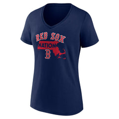 Boston Red Sox Women's Hometown Nation V-Neck T-Shirt Navy