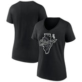 Chicago White Sox Women's Hometown Sox State V-Neck T-Shirt Black