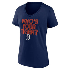 Detroit Tigers Women's Hometown Tiger Daddy V-Neck T-Shirt Navy