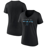 Miami Marlins Women's Hometown Baseball 305 V-Neck T-Shirt Black