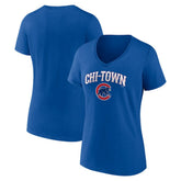 Chicago Cubs Women's Hometown Chi-Town V-Neck T-Shirt Royal