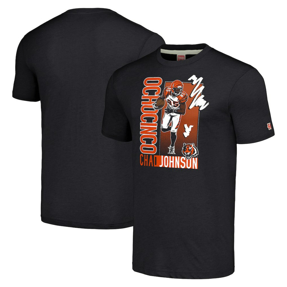 Chad Johnson Cincinnati Bengals Homage Unisex Caricature Retired Player Tri-Blend T-Shirt - Charcoal discount
