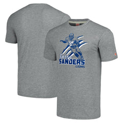 Barry Sanders Detroit Lions Homage Unisex Caricature Retired Player Tri-Blend T-Shirt - Gray sale