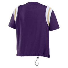 Baltimore Ravens WEAR by Erin Andrews Women's Cinched Colorblock T-Shirt - Purple online