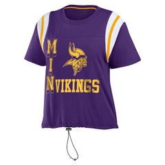 Minnesota Vikings WEAR by Erin Andrews Women's Cinched Colorblock T-Shirt - Purple for sale